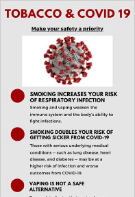 Tobacco & COVID-19 - CTSI & IU Simon Comprehensive Cancer Center Infographic