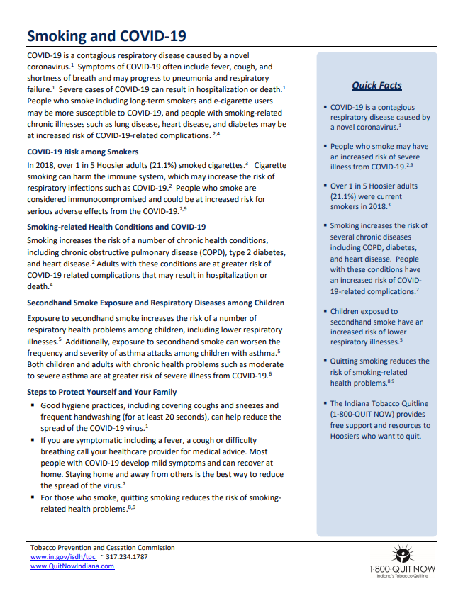 Smoking and COVID-19 - TPC Factsheet